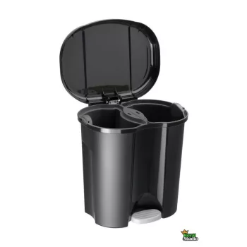 Szemetes 2x10L 39x32x40,5cm Duo fekete 1760108080