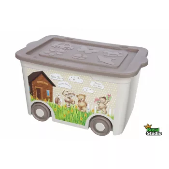 Tárolódoboz gurulós gyerek mintás 55L 310