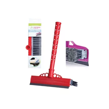 Ablaktisztító lehúzó gumi éllel kefével 22cm ZP-170
