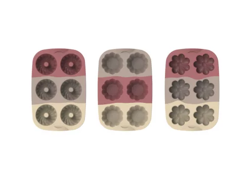 Szilikon sütőforma szett virág muffin fánk 6db 30010-2