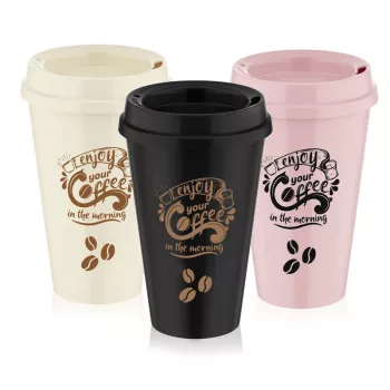 Kávéspohár tetővel műanyag 450ml  L-00751