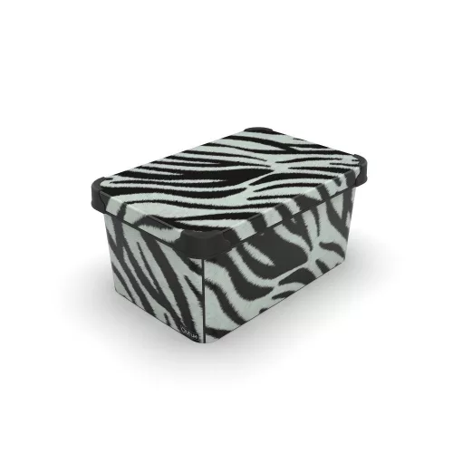 Tárolódoboz tetővel 5L Zebra minta