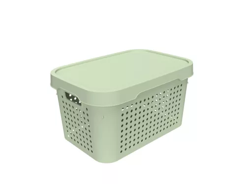 Tárolódoboz tetővel zöld 17L