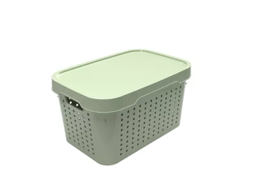 Tárolódoboz tetővel zöld 5L