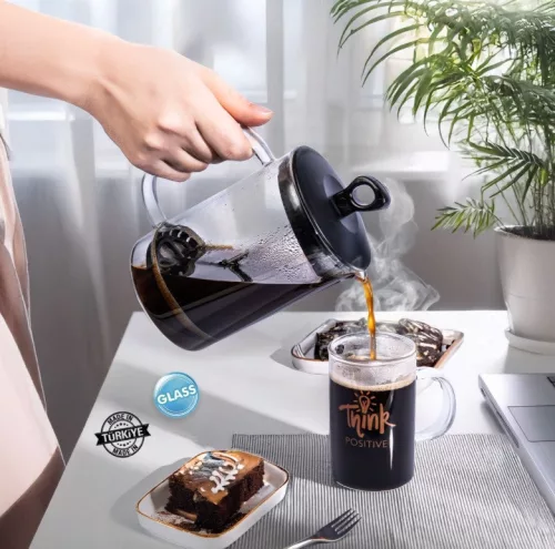 Tea-kávé készítő szűrővel hőálló üveg 660ml 131080-012