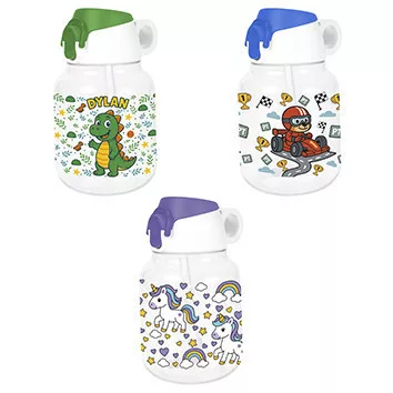 Kulacs szívószállal gyerek mintás 800ml 161676-103
