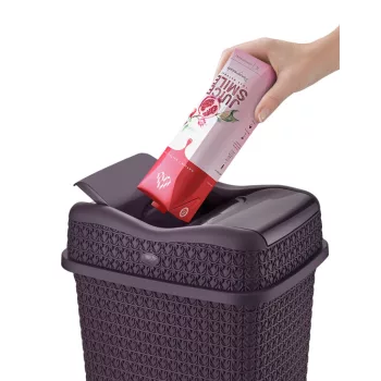 Szemetes középen billenős 16L kötött mintás 8195