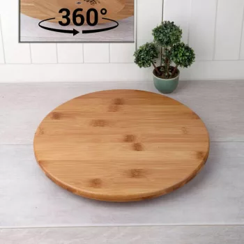 Forgó tálaló tányér bambusz 25cm UR-3525