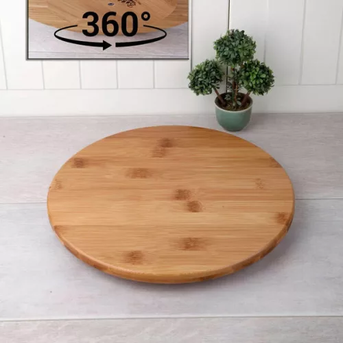 Forgó tálaló tányér bambusz 25cm UR-3525