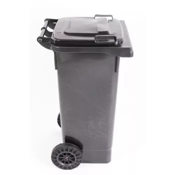 Szemeteskuka kerékkel fekete 120L
