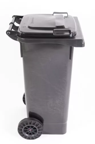 Szemeteskuka kerékkel fekete 120L
