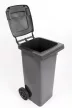 Szemeteskuka kerékkel fekete 120L