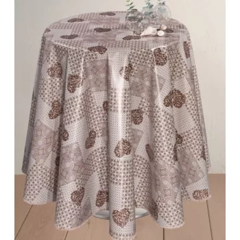  Asztalterítő viaszos vászon kerek Happy Home 138cm RS-1452