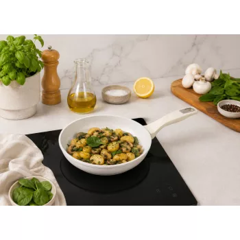 Serpenyő gránit bevonat krém színű 22cm BM-7705-22