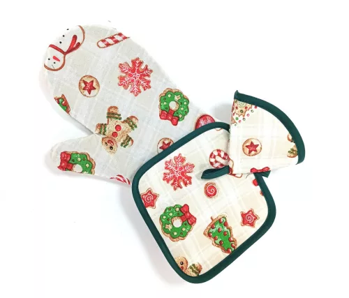 Konyhai szett edényfogó+alátét+fedőfogó Happy Home AKCIÓ