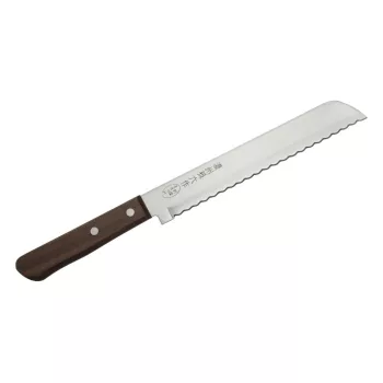   Satake 803-762 Tomoko japán kenyérvágó kés, 20 cm penge hossz, rozsdamentes acél, natúr fa markolat