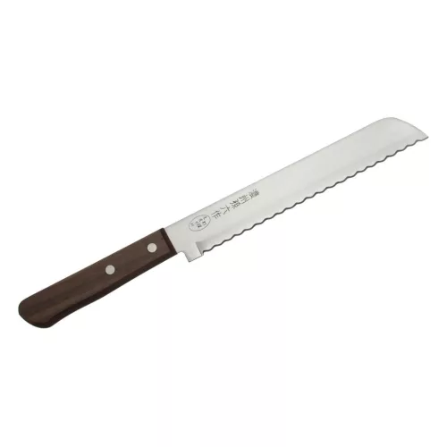 Satake 803-762 Tomoko japán kenyérvágó kés, 20 cm penge hossz, rozsdamentes acél, natúr fa markolat