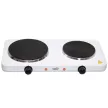 Home HG R 02WH hordozható elektromos főzőlap, dupla, teljesítmény 1000 W + 1500 W, ∅15 cm + ∅18 cm főzőfelület, zománcozott készülékház,