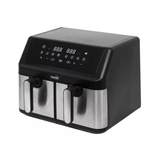 HOME HGAF29 duplakosaras forrólevegős sütő, 2 x 4,5L, 2000 W, digitális vezérlés, 8 féle üzemmód