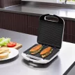 HOME HGP4 panini szendvicssütő, 1200 W, nagy sütőfelület, tapadásmentes, jelzőfények