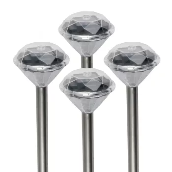   Home MX 802/4 napelemes kerti lámpa szett, 4 db, 1 db LED, fém és műanyag, automatikus, kristályszerű fej