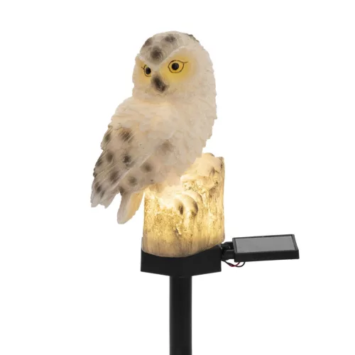 Home MX671B napelemes kerti lámpa, bagoly, 1 db melegfehér LED, akkumulátor, műgyanta, leszúrható